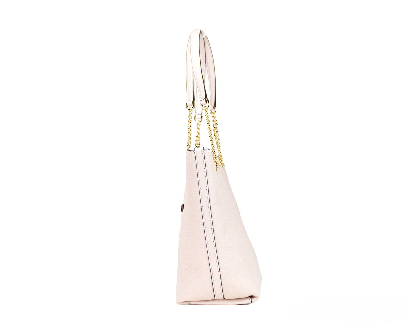 Sac fourre-tout Michael Kors Jet Set Medium en cuir poudre blush avec fermeture éclair sur le devant et chaîne