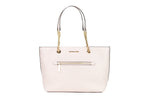 Sac fourre-tout Michael Kors Jet Set Medium en cuir poudre blush avec fermeture éclair sur le devant et chaîne