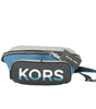 Michael Kors Cooper Large Blue Multi Leather Embroidered Logo Utility Belt Bag