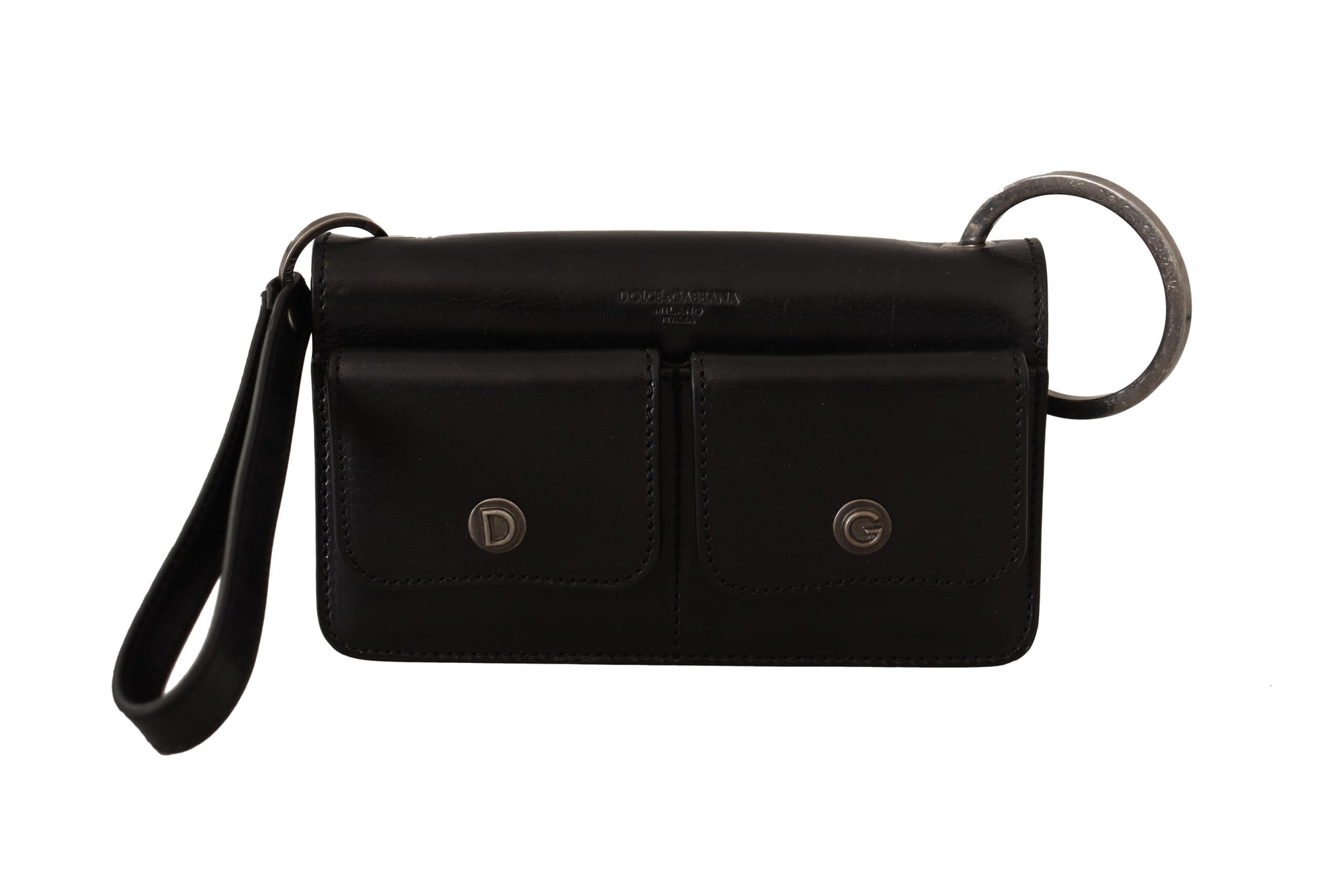 Portefeuille élégant en cuir Dolce &amp; Gabbana en noir intemporel