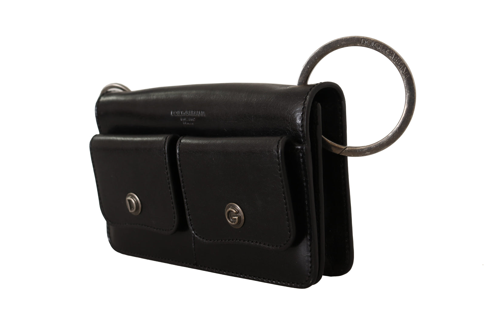 Portefeuille élégant en cuir Dolce & Gabbana en noir intemporel