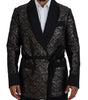 Dolce & Gabbana Gold Purple Baroque Jacket Blazer Robe