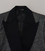 Dolce & Gabbana Black Silver Jacquard Slim Fit Jacket Blazer