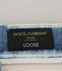 Dolce & Gabbana Blue Ceasar Denim Cotton Loose Fit Jeans