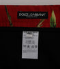 Dolce & Gabbana Red Silk Bird Print Dress Pants