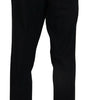 Dolce & Gabbana Black Wool Stretch Dress Formal Slim Fit Pant