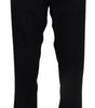 Dolce & Gabbana Black Wool Stretch Dress Formal Slim Fit Pant