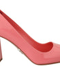 Prada Pink Patent Leather Block Heels Pumps Classic