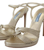 Prada Elegant Gold Stiletto Heel Sandals