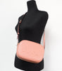 Michael Kors Jet Set Travel Medium Sherbert Leather Oval Camera Crossbody Bag
