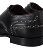 Dolce & Gabbana Black Leather Derby Dress Studded Shoes