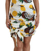 Dolce & Gabbana White Coconut Print Sheath Mini Silk Dress