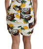 Dolce & Gabbana White Coconut Print Sheath Mini Silk Dress