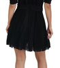 Dolce & Gabbana Black Lace Trim A-line Mini Nylon Dress