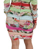 Dolce & Gabbana Multicolor Silk Floral Bodycon Sheath Dress
