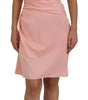 Dolce & Gabbana Pink Silk Stretch Strapless Sheath Dress
