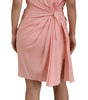 Dolce & Gabbana Pink Silk Stretch Strapless Sheath Dress