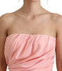 Dolce & Gabbana Pink Silk Stretch Strapless Sheath Dress