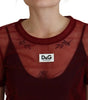 Dolce & Gabbana Maroon Nylon Two Layer Shift Mini Dress