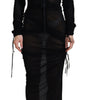 Dolce & Gabbana Black Viscose Bodycon Sheath Midi Dress