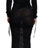 Dolce & Gabbana Black Viscose Bodycon Sheath Midi Dress