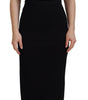 Dolce & Gabbana Black Viscose Bodycon Sheath Midi Dress
