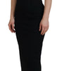 Dolce & Gabbana Black Viscose Bodycon Sheath Midi Dress