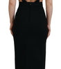 Dolce & Gabbana Black Viscose Bodycon Sheath Midi Dress