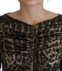 Dolce & Gabbana Multicolor Leopard Bodycon Sheath Midi Dress