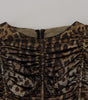 Dolce & Gabbana Multicolor Leopard Bodycon Sheath Midi Dress
