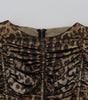 Dolce & Gabbana Multicolor Leopard Bodycon Sheath Midi Dress