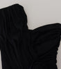 Dolce & Gabbana Black Wrap Sheath One Shoulder Wool Dress