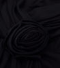 Dolce & Gabbana Black Wrap Sheath One Shoulder Wool Dress
