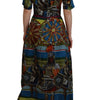 Dolce & Gabbana Multicolor Sicily Silk A-line Long Gown Dress