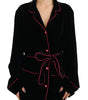 Dolce & Gabbana Black Button Belted Blazer Viscose Jacket