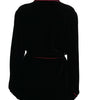 Dolce & Gabbana Black Button Belted Blazer Viscose Jacket