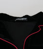 Dolce & Gabbana Black Button Belted Blazer Viscose Jacket