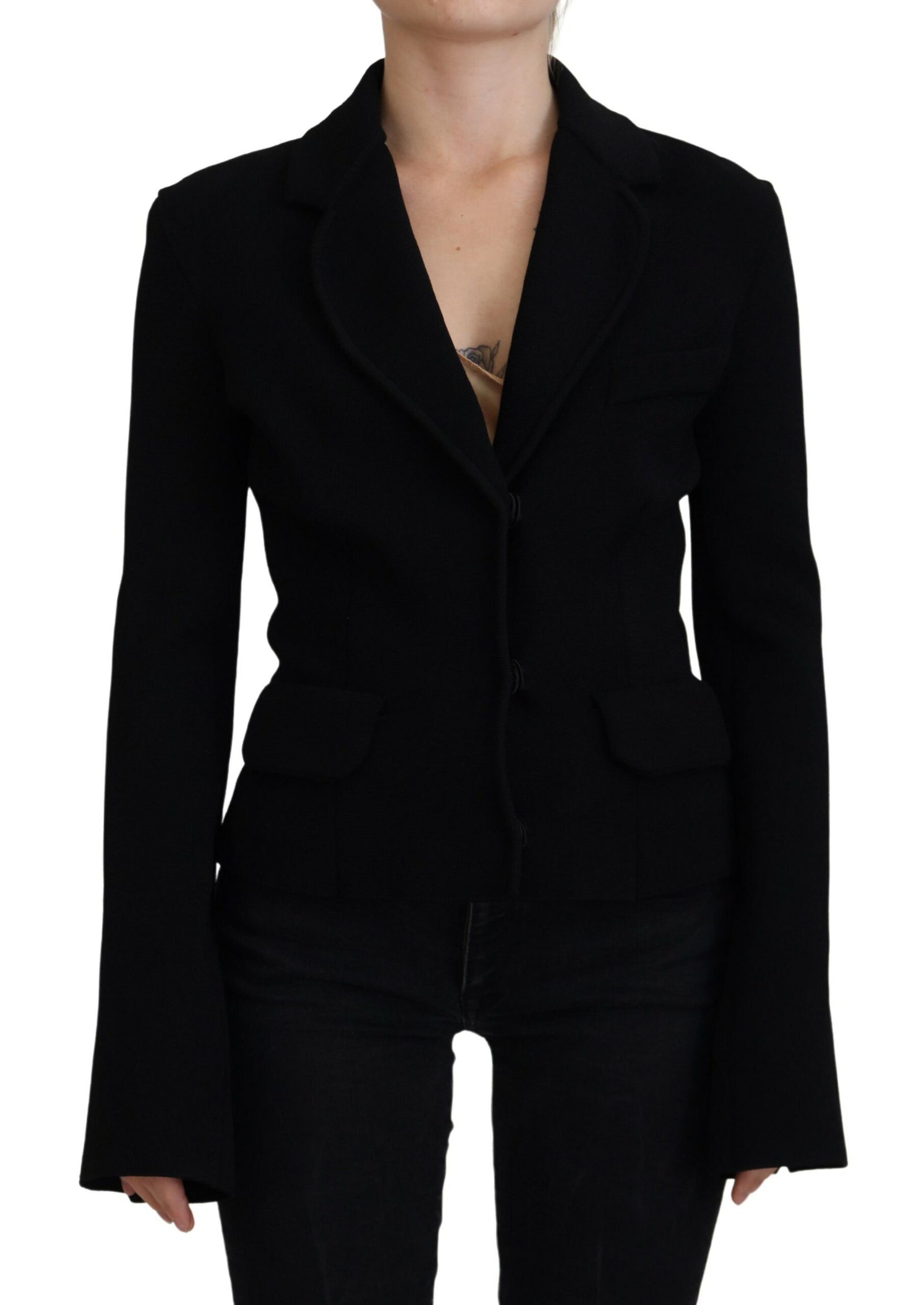 Dolce &amp; Gabbana Élégante veste noire à manches longues