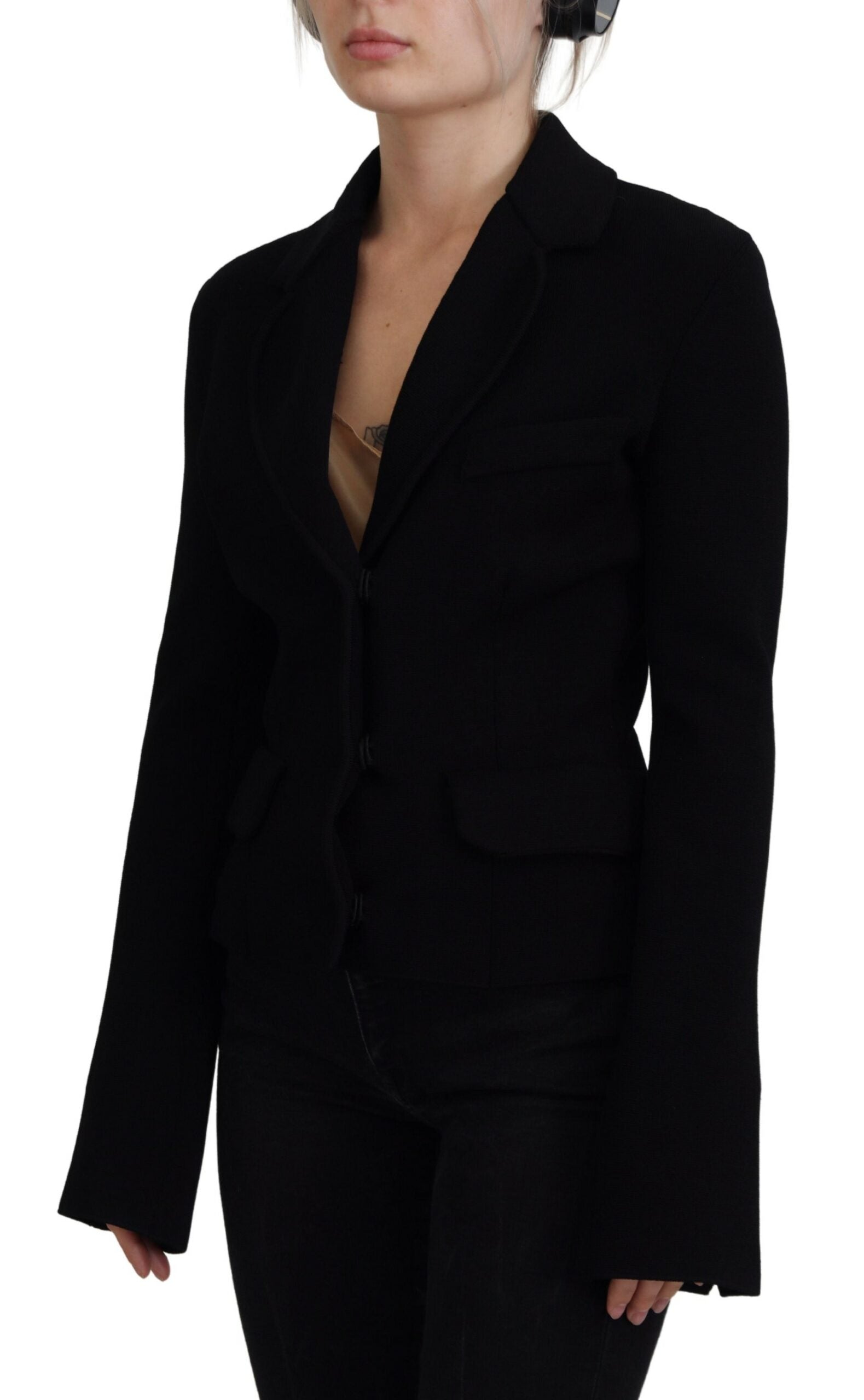 Dolce &amp; Gabbana Élégante veste noire à manches longues