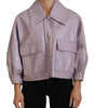 Dolce & Gabbana Purple Cotton Button Down Cropped Jacket