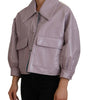 Dolce & Gabbana Purple Cotton Button Down Cropped Jacket
