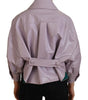 Dolce & Gabbana Purple Cotton Button Down Cropped Jacket