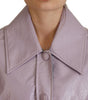 Dolce & Gabbana Purple Cotton Button Down Cropped Jacket