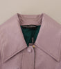 Dolce & Gabbana Purple Cotton Button Down Cropped Jacket