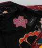 Dolce & Gabbana Maroon Floral Full Zip Polyester Women Jacket