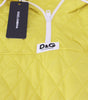 Dolce & Gabbana Yellow Nylon Quilted Hooded Pullover Jacket