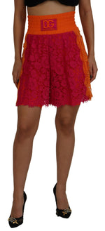 Short taille haute élégant en dentelle bicolore Dolce &amp; Gabbana