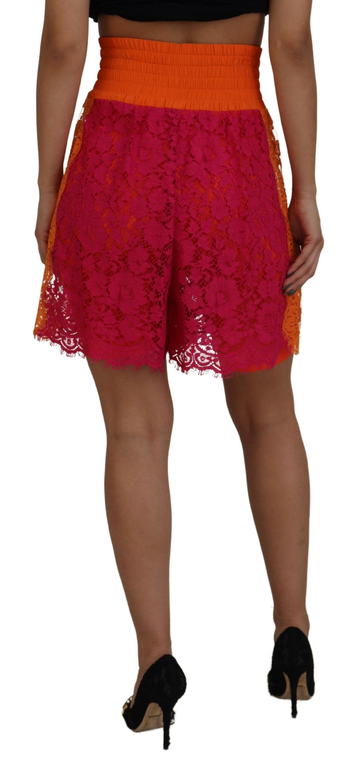 Short taille haute élégant en dentelle bicolore Dolce &amp; Gabbana
