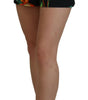 Short taille haute Dolce & Gabbana à imprimé feuilles noires