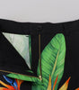 Short taille haute Dolce & Gabbana à imprimé feuilles noires